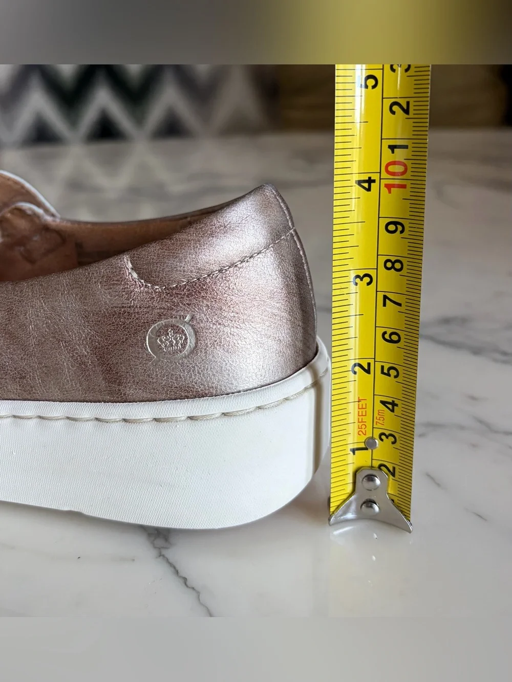 NWOB BORN Mira MJ Leather Mary Jane Platform Shoes 8M Panna Cotta/ Light Gold